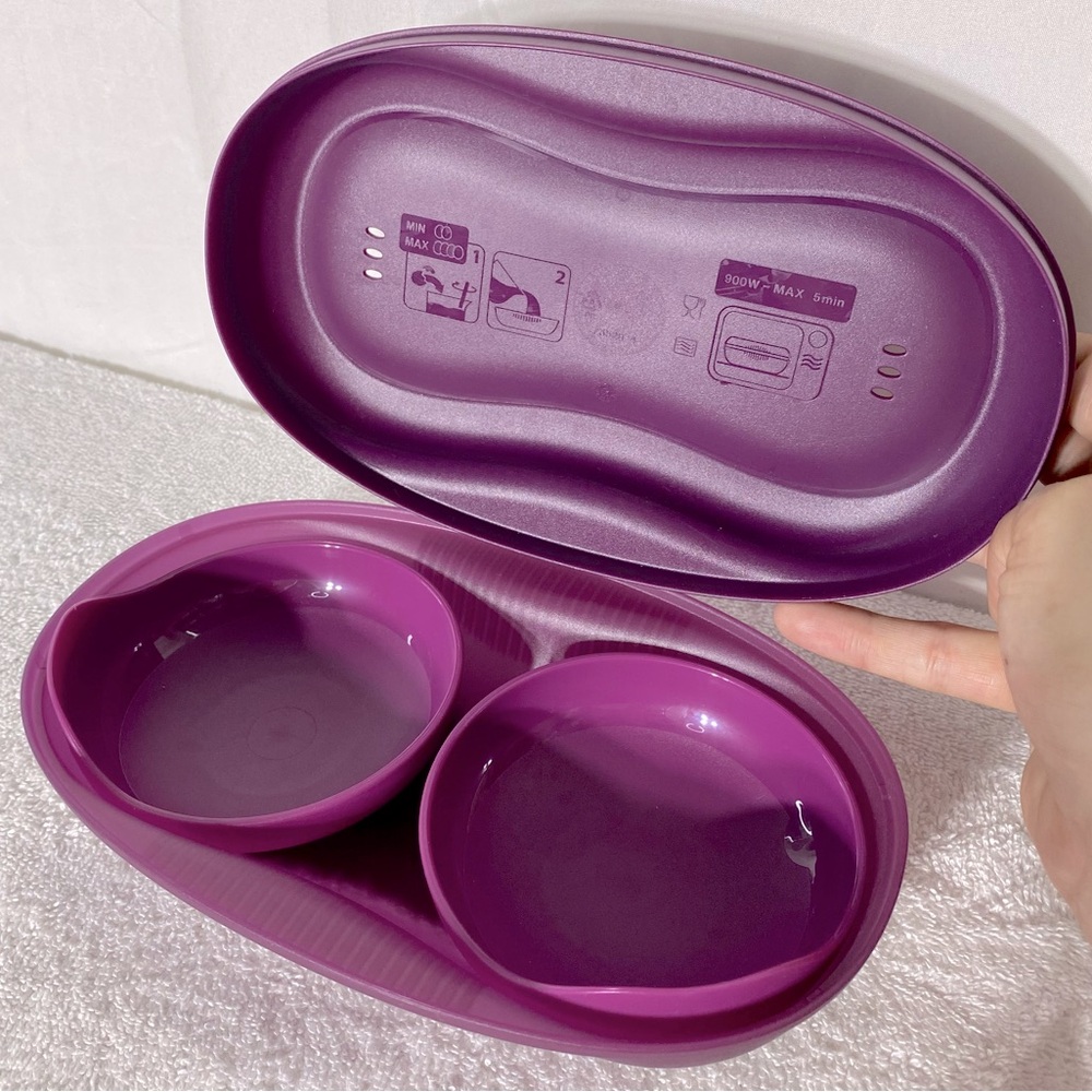 Tupperware Purple Microwave Breakfast Maker Microwave Cooker 3pc